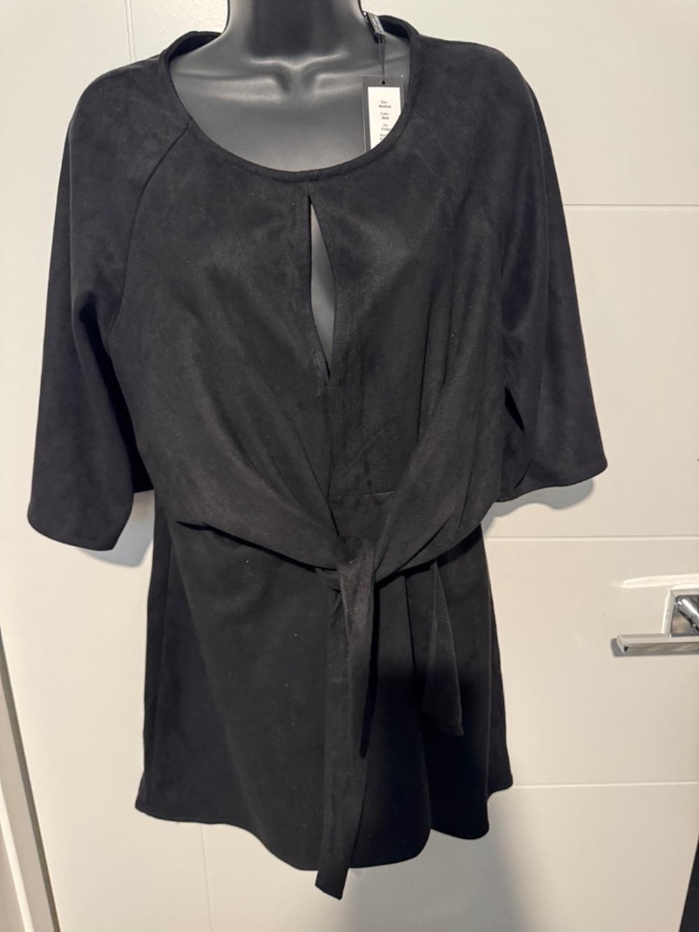 Romeo & Juliet Couture Black Tie-Front Tunic